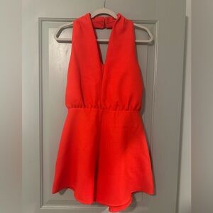 NWOT glam Red Plunging V-Neck Romper